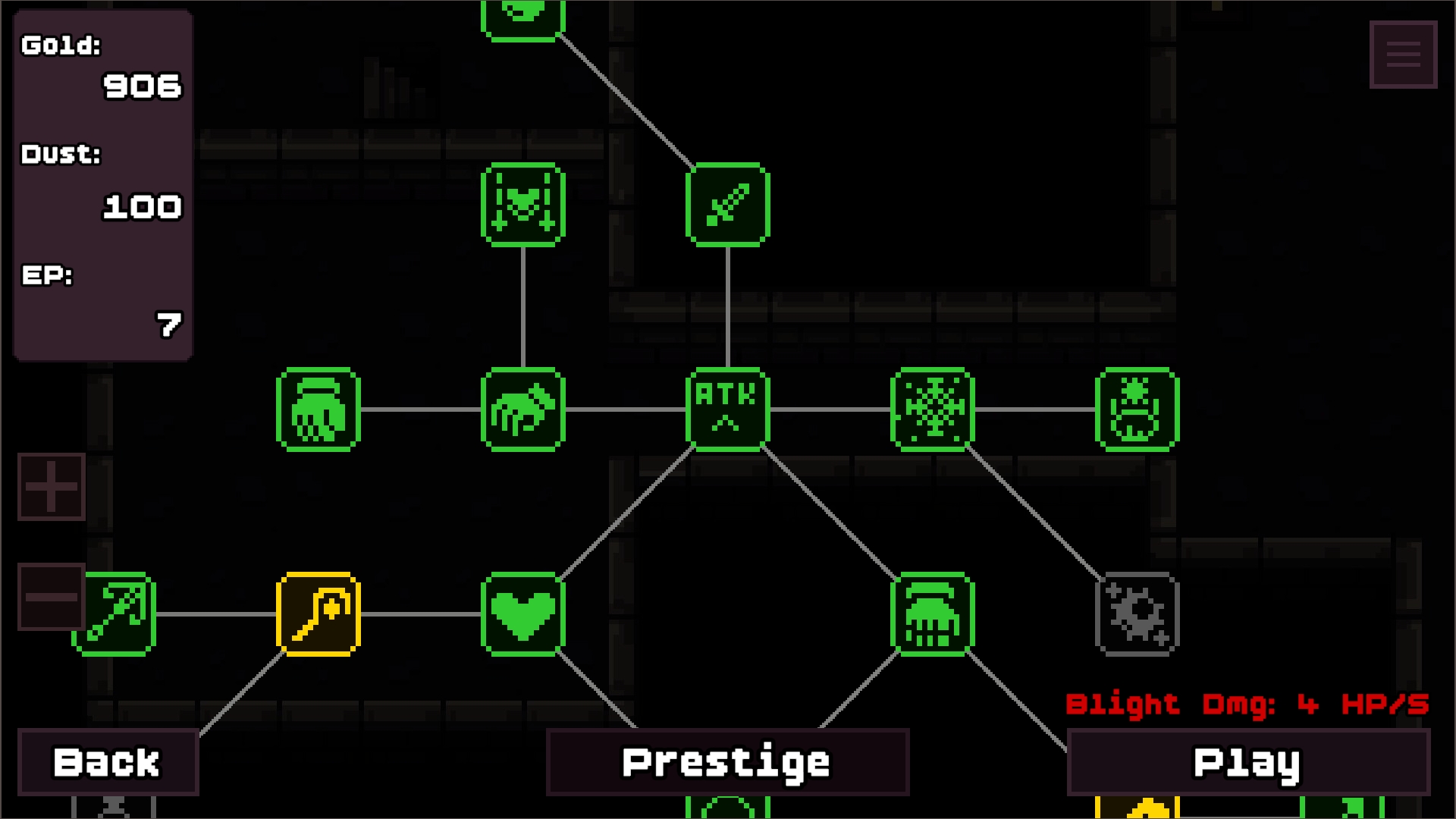 Loop Dungeon 的绿色永久升级路线图